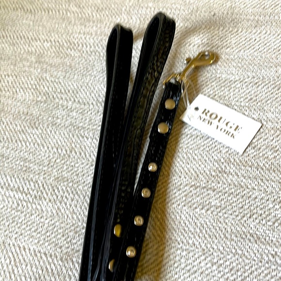 Black Leather Dog Leash and collar by Rouge New York - Picture 1 of 5